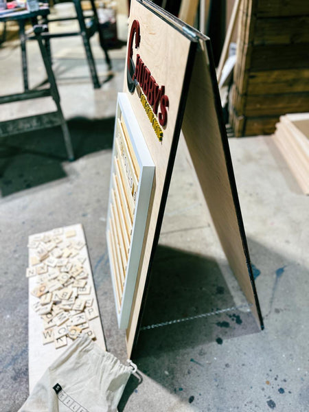 Custom Sandwich Board | Sidewalk Sign | Event Sign | Menu Board | Wood Tile Board | A-Frame Sign