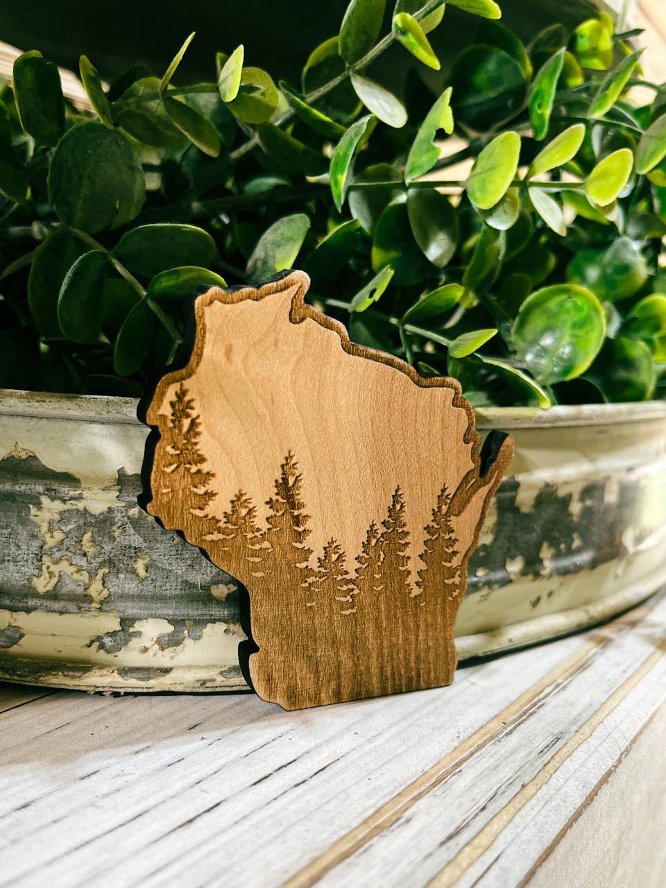 Wisconsin Northwoods Magnet | Wisconsin Forest Wood Magnet