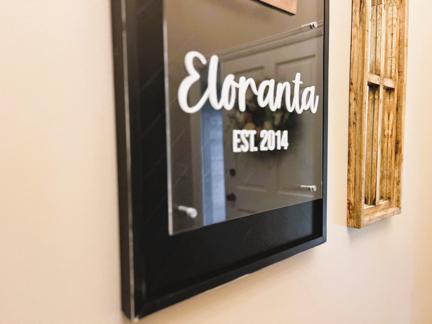 Personalized Family Name Sign | Wood and Acrylic Overlay Sign | Mosaic Art | Standoff Sign