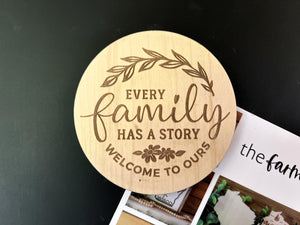 Every Family Has a Story Welcome to Ours Magnet | Kitchen Magnet