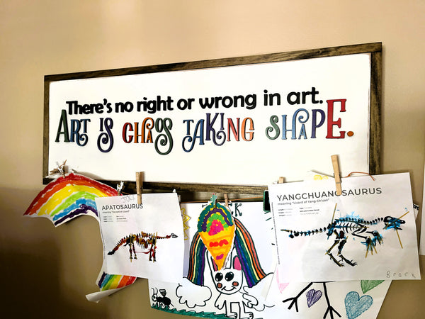Child Artwork Display | Child Art | There's No Right or Wrong in Art | Art is Chaos Taking Shape