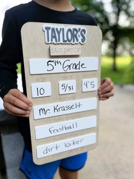 Personalized First Day of School Sign | Last Day of School Board