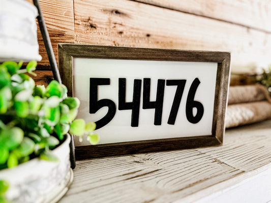 Zip Code Sign | Farmhouse Sign | Laser Cut Sign | Personalized Sign | Farmhouse Decor