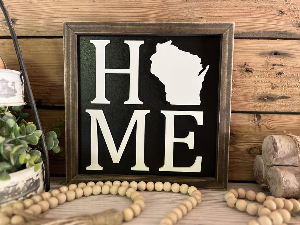 Wisconsin Sign with 3D Cutout Lettering | Home - State