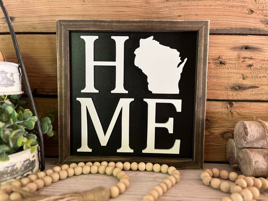 Wisconsin Sign with 3D Cutout Lettering | Home - State