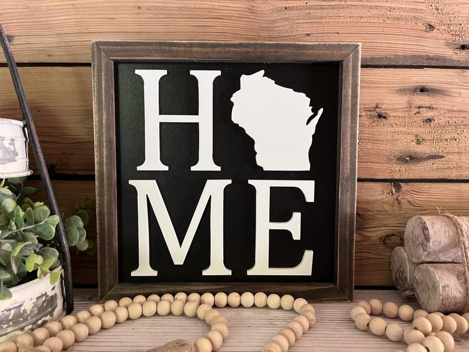 Wisconsin Sign with 3D Cutout Lettering | Home - State