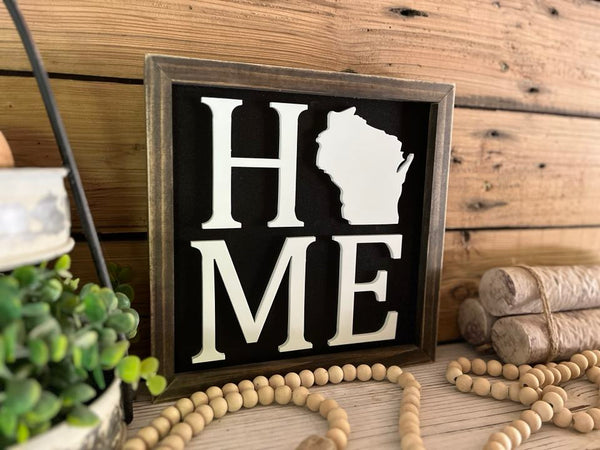Wisconsin Sign with 3D Cutout Lettering | Home - State