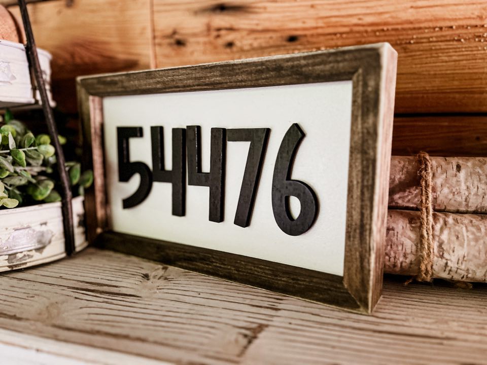 Sign With Zip Code Zip Code Sign | Farmhouse Sign | Laser Cut Sign | Personalized Sign ...