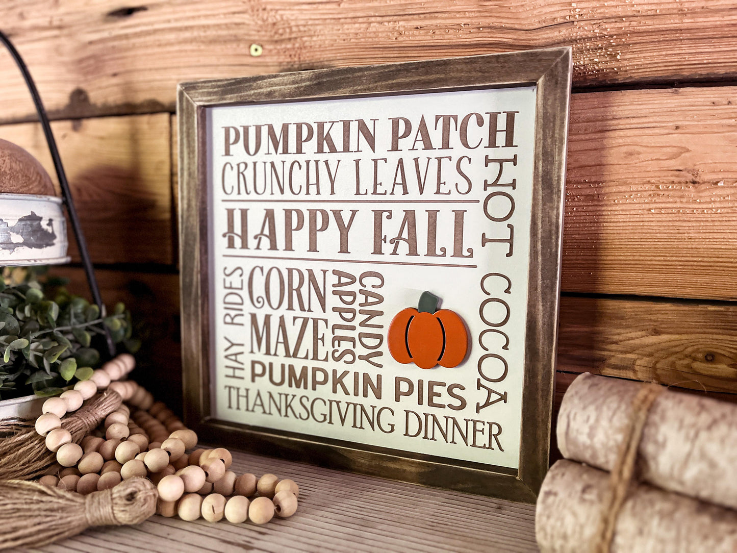 Fall Subway Art with Pumpkin | Fall Decor | Fall Signs for Home | Fall Signs Wooden | Autumn Decor | Autumn Shows Us Just How Beautiful Change Can Be