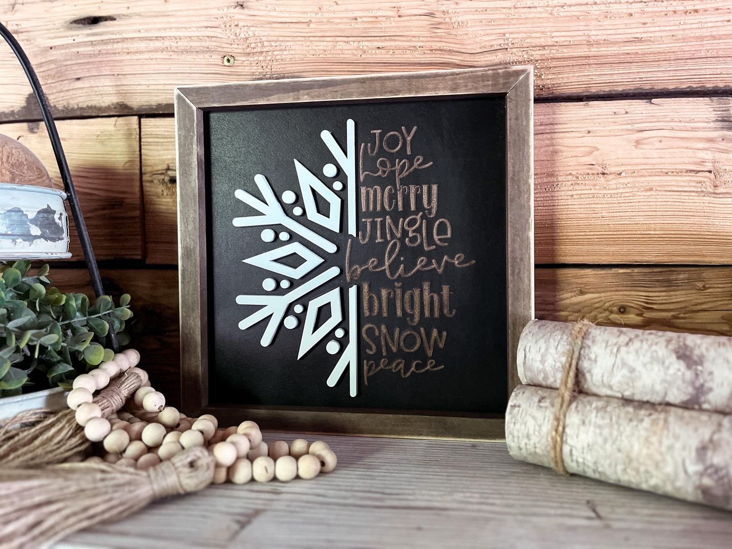 Christmas Sign | Snowflake Subway Art | Farmhouse Sign