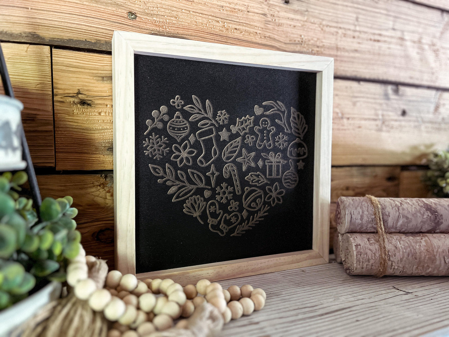 Christmas Subway Art Sign | Winter Subway Art | Farmhouse Sign | Heart