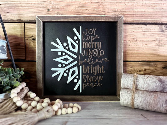Christmas Sign | Snowflake Subway Art | Farmhouse Sign