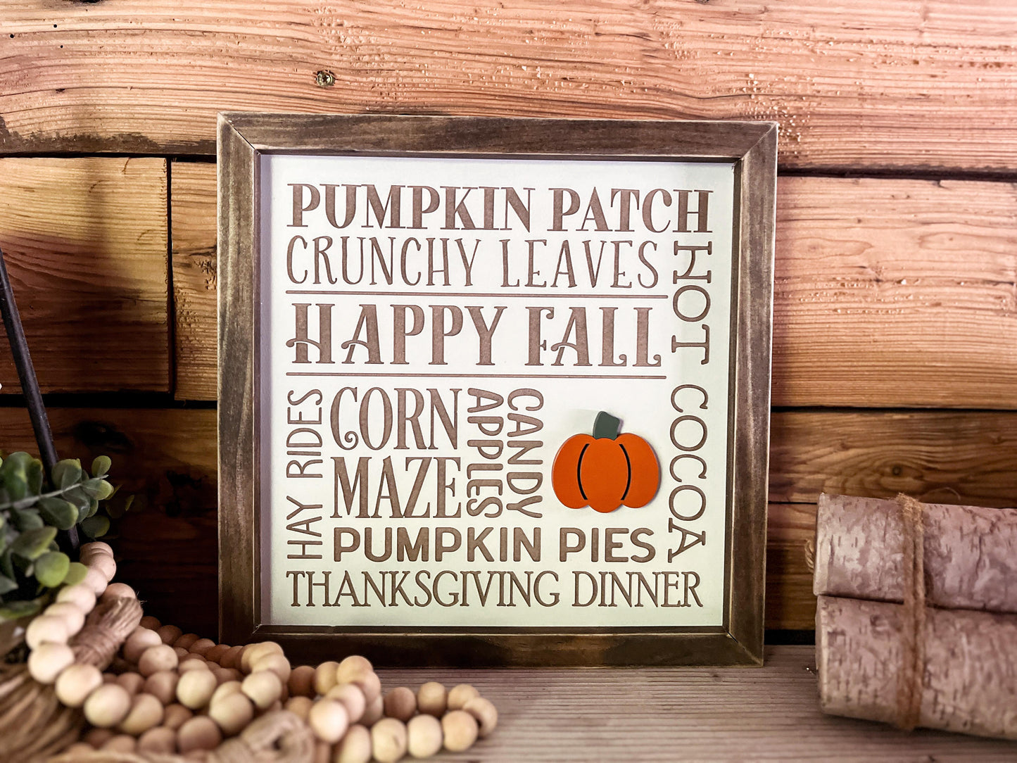 Fall Subway Art with Pumpkin | Fall Decor | Fall Signs for Home | Fall Signs Wooden | Autumn Decor | Autumn Shows Us Just How Beautiful Change Can Be