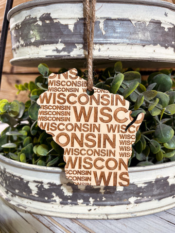 Wisconsin Christmas Ornament | Wisconsin Word Art