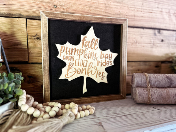 Fall Subway Art on Leaf | Fall Decor | Fall Signs for Home | Fall Signs Wooden | Autumn Decor | Autumn Shows Us Just How Beautiful Change Can Be
