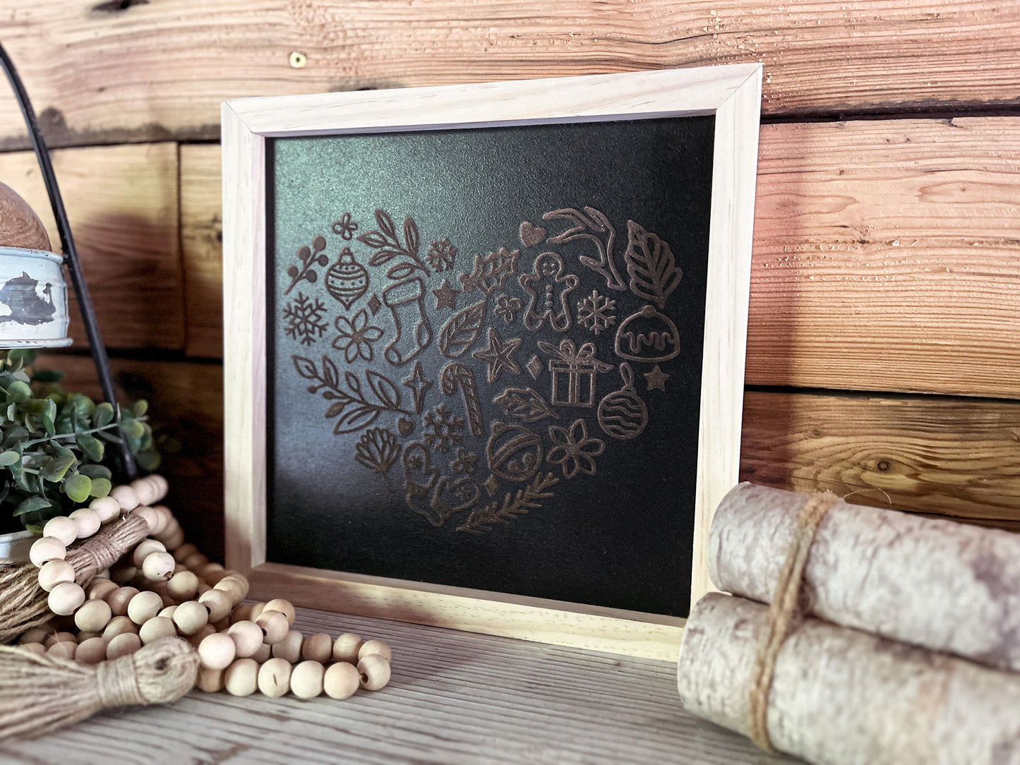 Christmas Subway Art Sign | Winter Subway Art | Farmhouse Sign | Heart