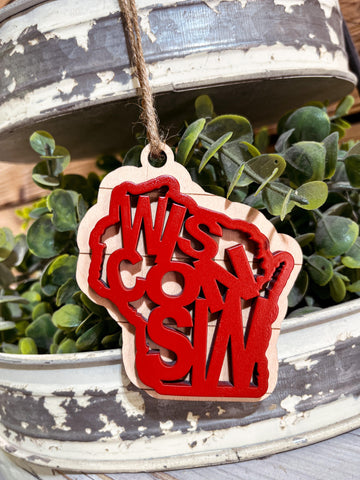 Wisconsin Christmas Ornament | Wisconsin Red