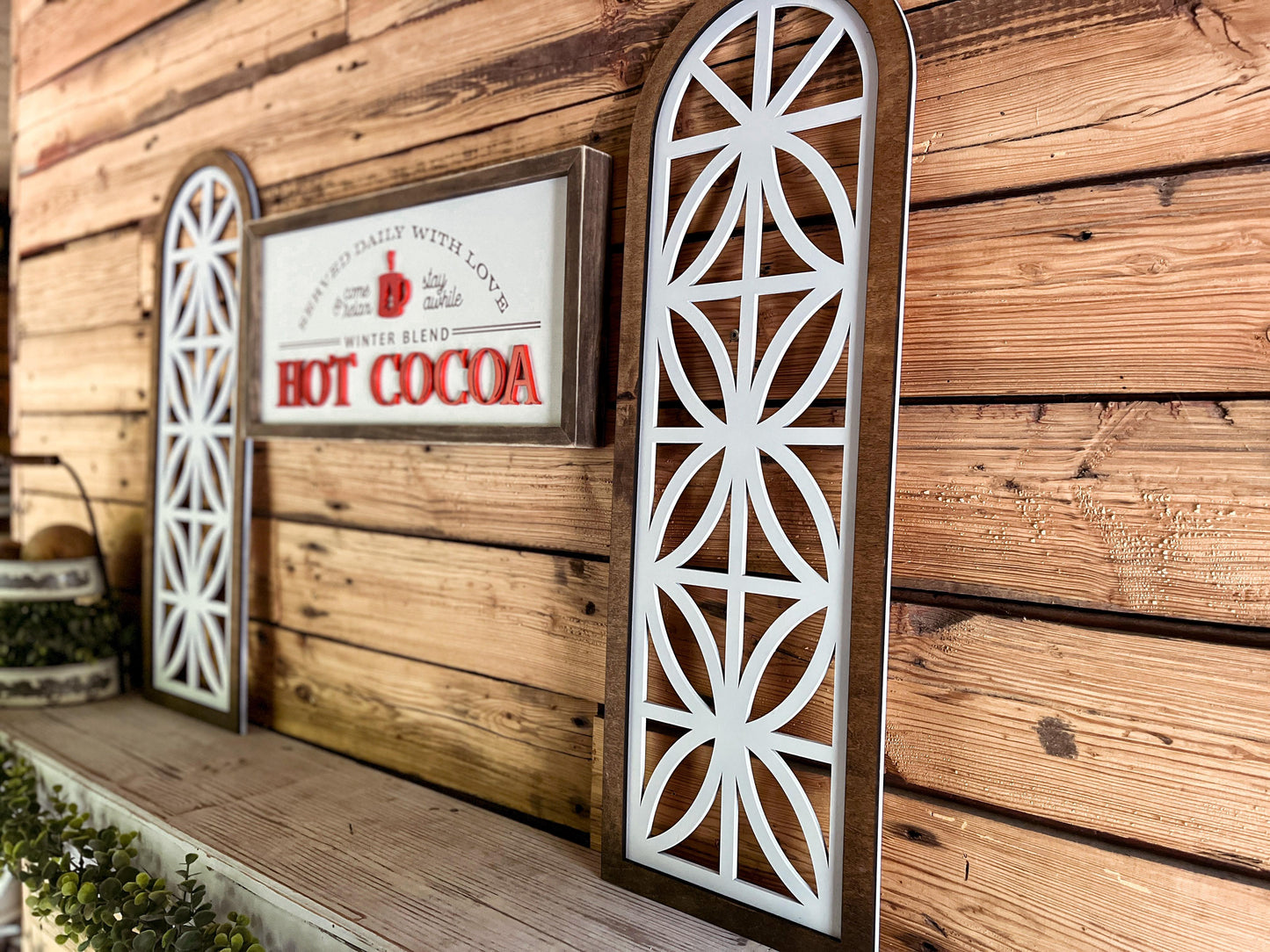 Set of Church Window Wall Decor | Farmhouse Window | Wooden Arch | Arched Frame | Cathedral Window Frame
