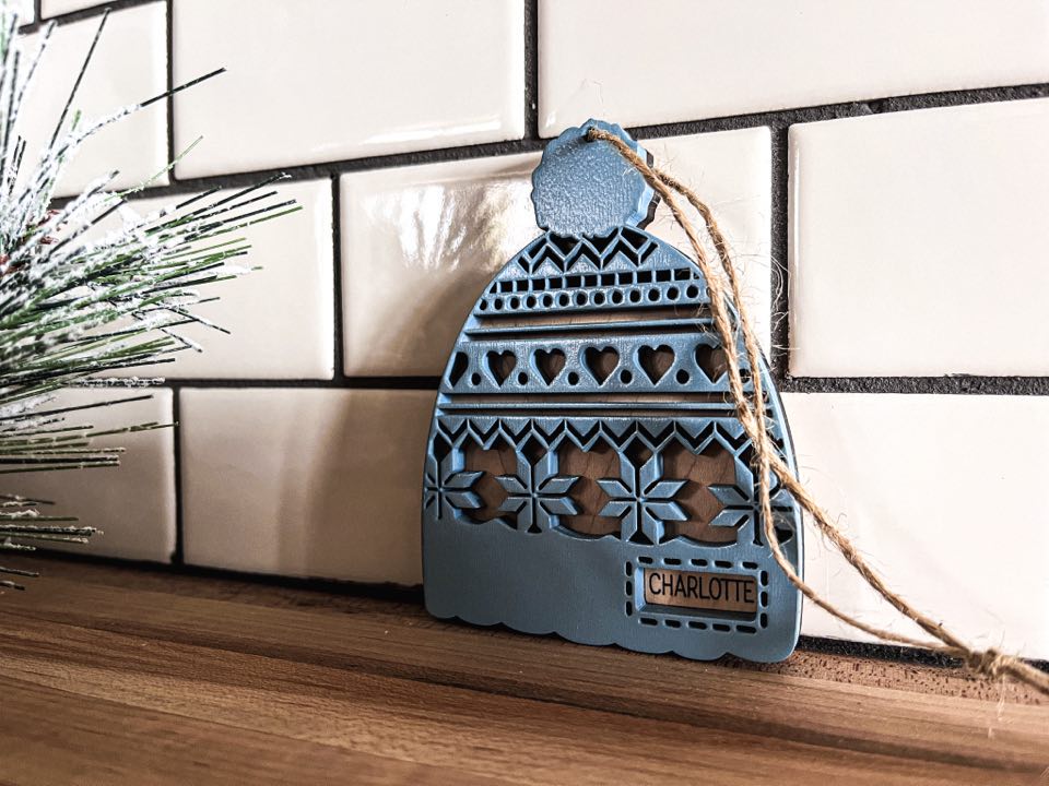 Winter Hat Ornament | Yearly Ornament | Child Name Ornament