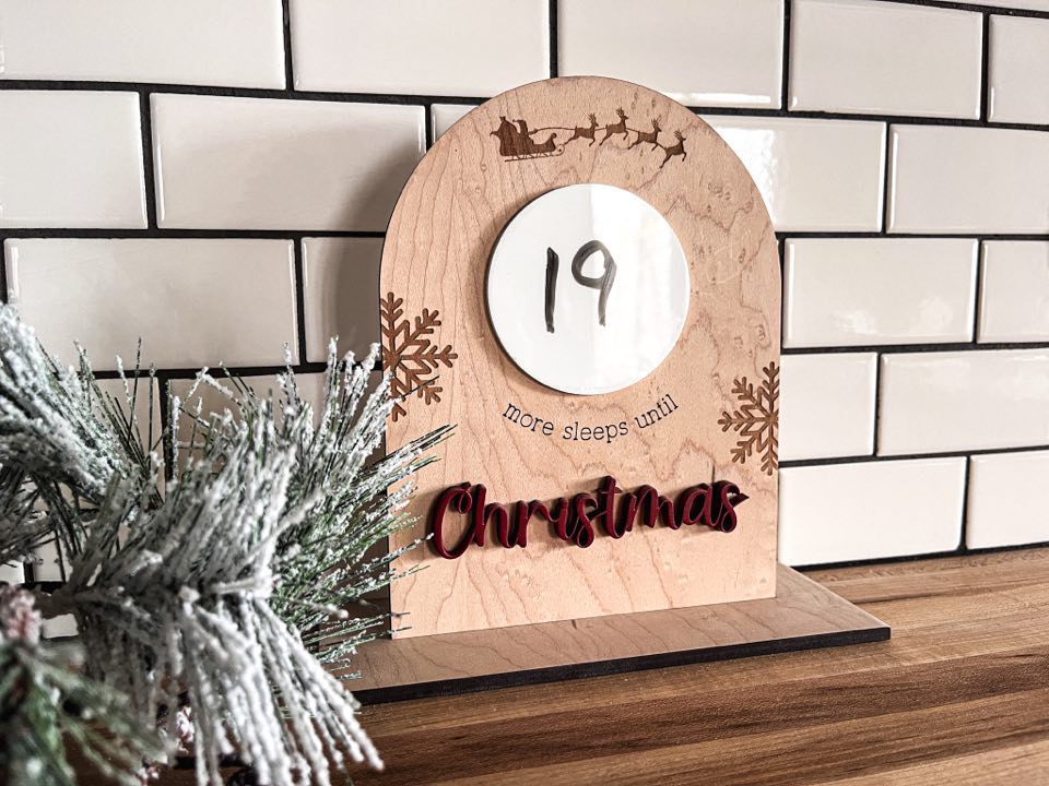 Sleeps Until Christmas Countdown Board | Dry Erase Advent Calendar