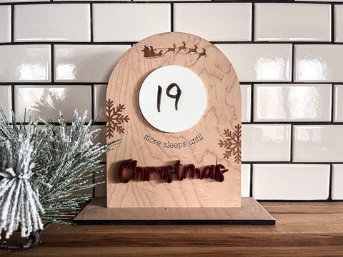 Sleeps Until Christmas Countdown Board | Dry Erase Advent Calendar
