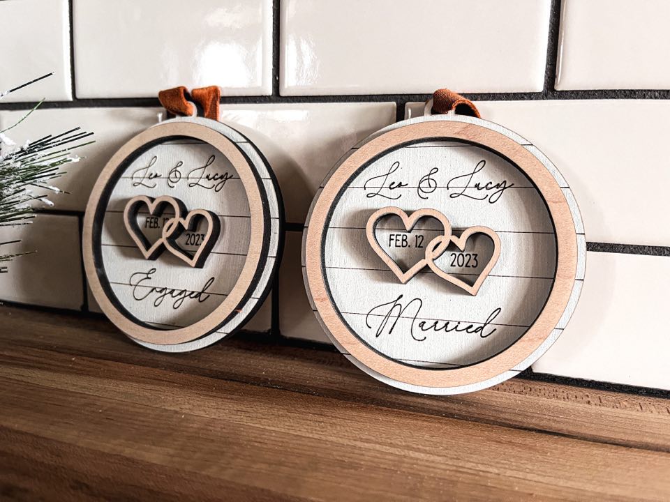 Marriage Christmas Ornament | Engaged Christmas Ornament | Personalized Ornament