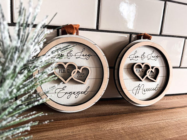 Marriage Christmas Ornament | Engaged Christmas Ornament | Personalized Ornament