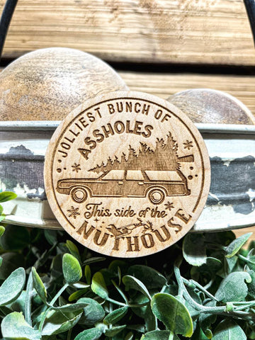 Christmas Magnet | Christmas Vacation Quote | Jolliest Bunch of Assholes This Side of the Nuthouse