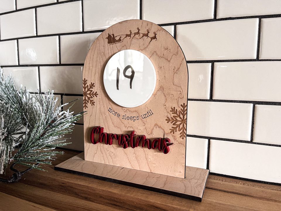 Sleeps Until Christmas Countdown Board | Dry Erase Advent Calendar