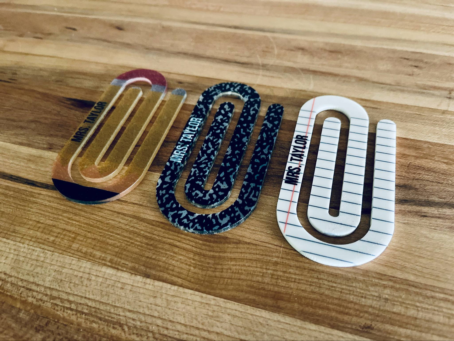 Personalized Teacher Bookmark Set – Custom Acrylic Paper Clip Bookmarks – Teacher Appreciation Gift – Back to School Gift for Teachers