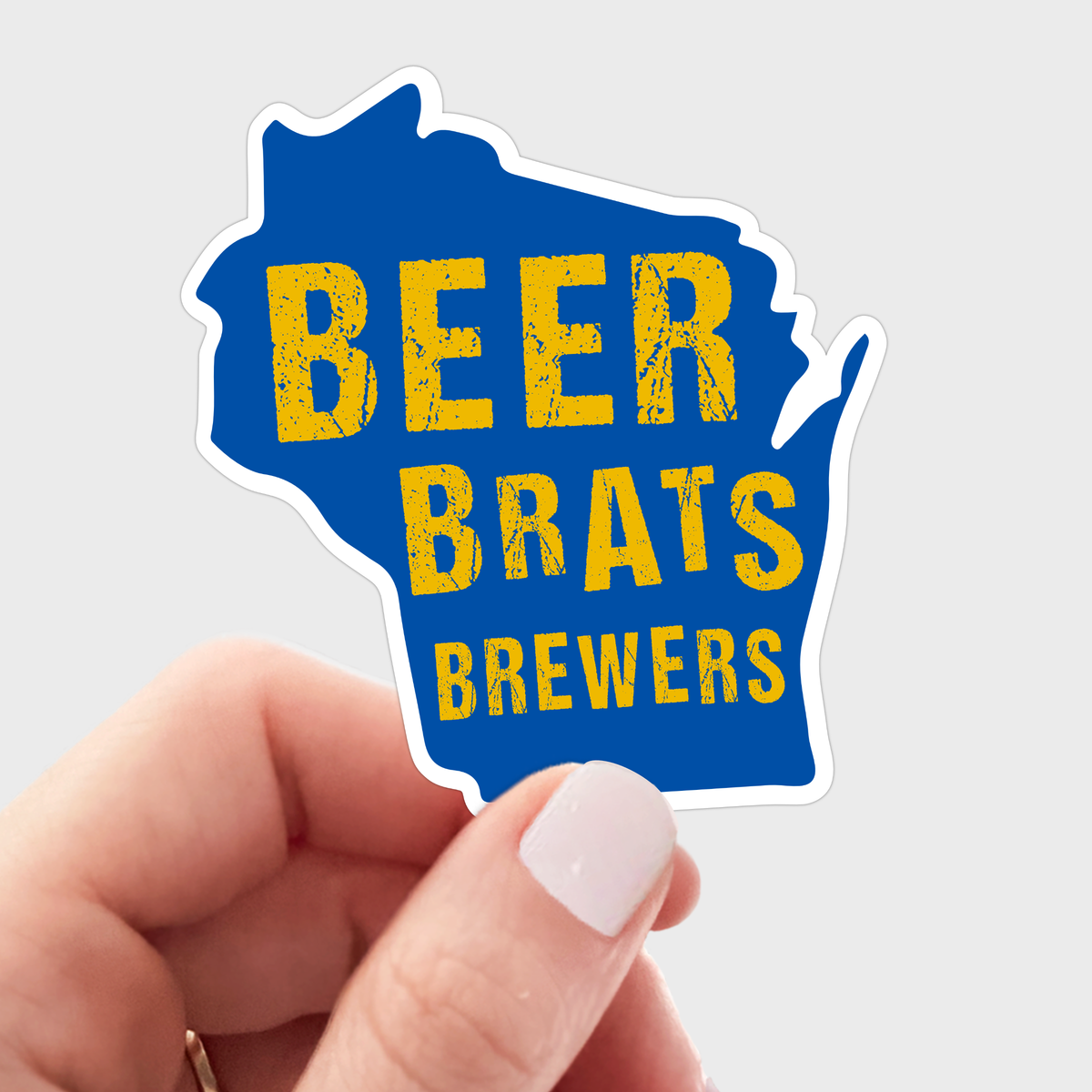 Beer Brats Brewers Sticker - wisconsin, baseball, brew crew
