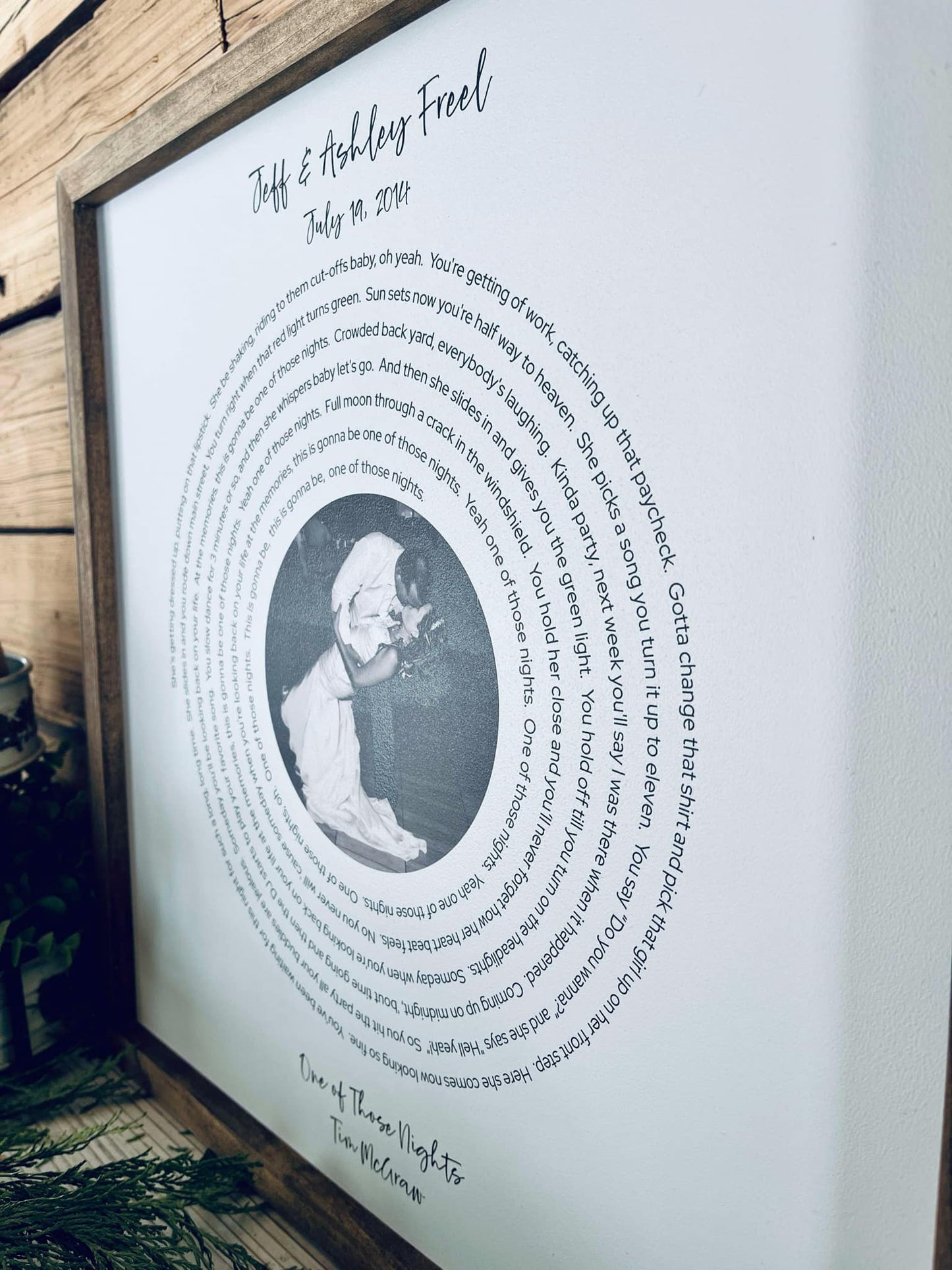 Personalized Wedding Song Lyric Print with Photo - Custom Anniversary Gift, First Dance Song, Framed Keepsake, Wedding Decor