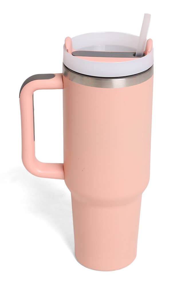 Solid Color 40oz Handle Tumbler: Charcoal
