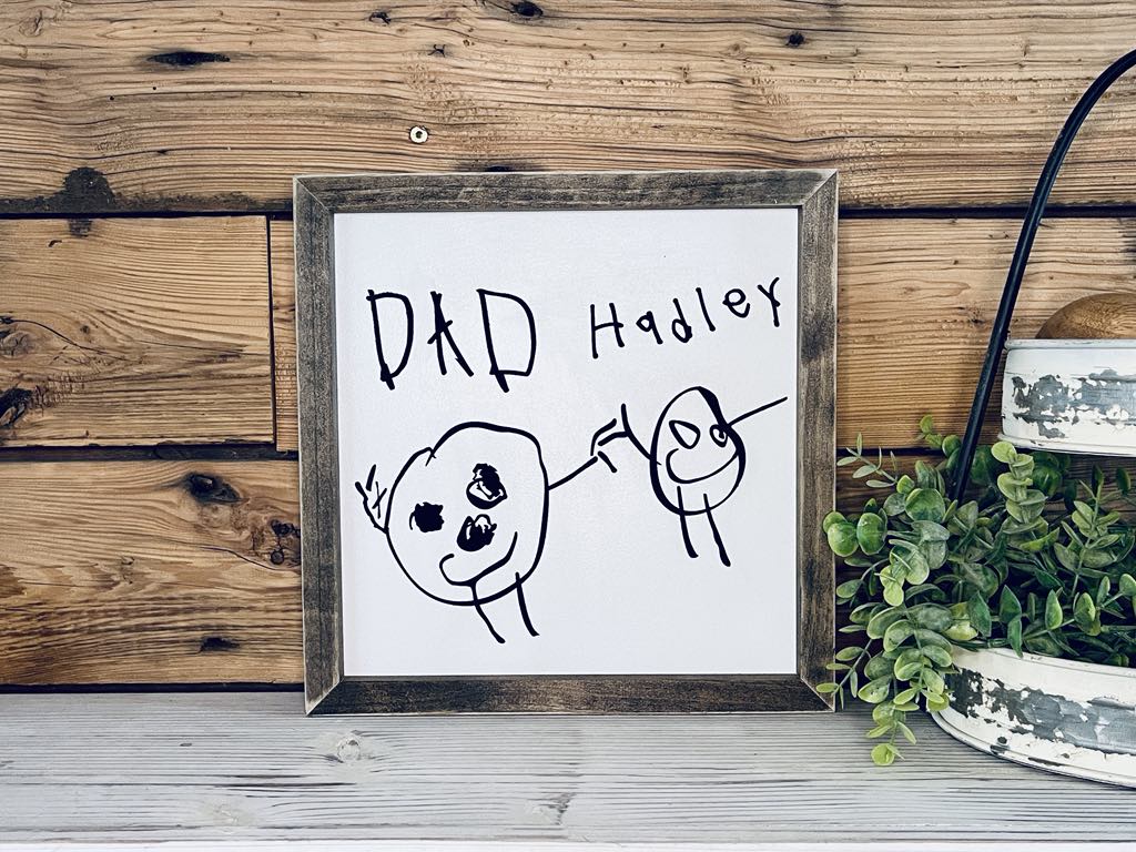 Personalized Handwritten Drawing Keepsake - Custom Artwork from Child's Drawing, Unique Mother's Day Gift, Customizable Family Art Print