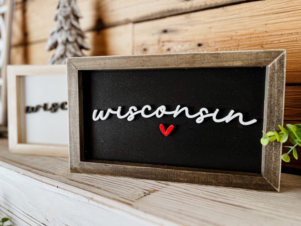 Wisconsin Sign | Wisconsin Art | Wisconsin Decor | Wisconsin Gifts