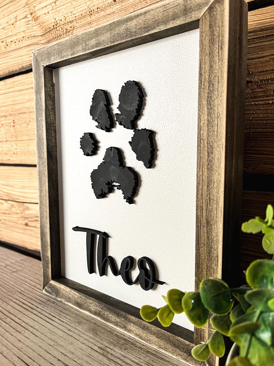 Pet Paw Print Memorial Sign | Dog Print | Home Pet Sign | Wood Signs | Wood Wall Art