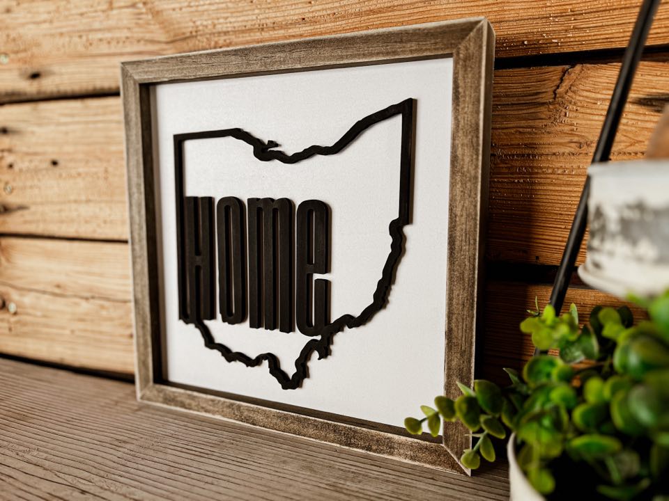 Ohio Art | Ohio Home Sign | Ohio Home Decor | Ohio Gifts