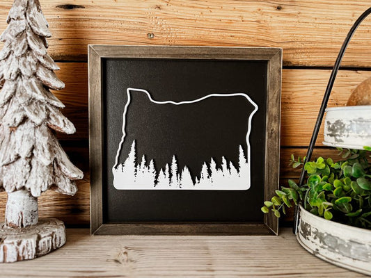 Oregon Art | Oregon Forest Sign | Oregon Home Decor | Oregon Gifts | Mt Hood Oregon Sign