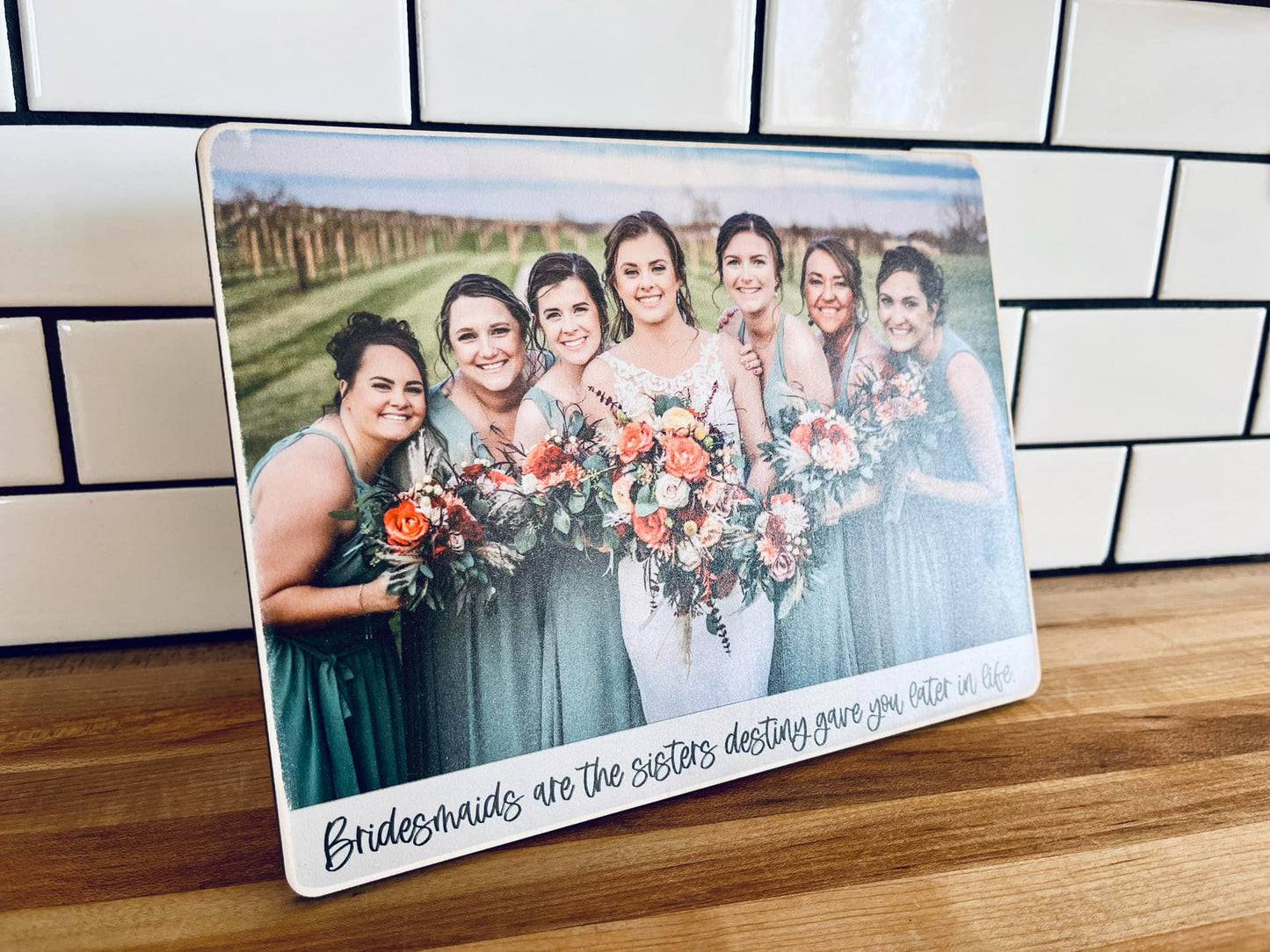 Personalized Bridesmaid Gift | Custom Wedding Photo on Wood | Bridal Party Keepsake