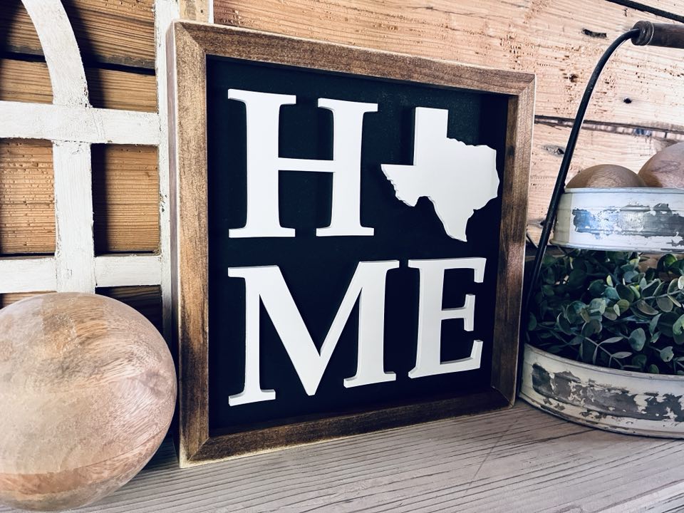 Home Texas Sign | Small Shelf Decor