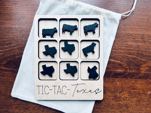 Texas Tic Tac Toe Board with Cow