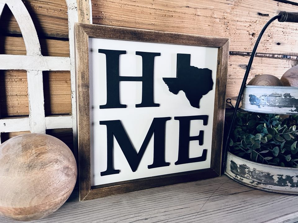Home Texas Sign | Small Shelf Decor