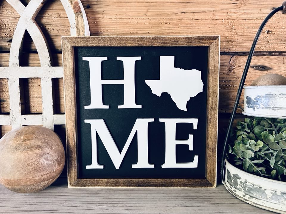 Home Texas Sign | Small Shelf Decor