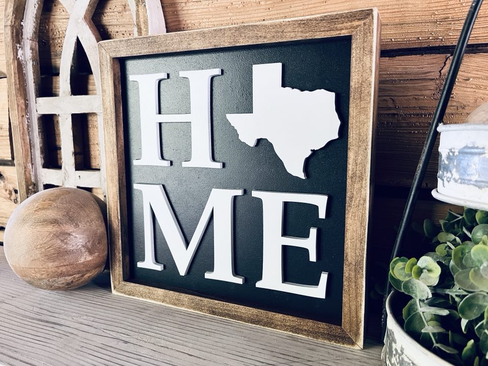 Home Texas Sign | Small Shelf Decor
