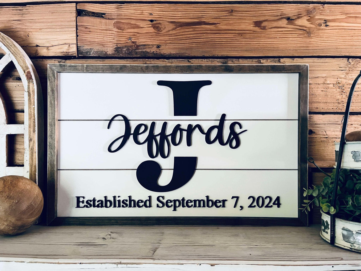 Personalized Last Name Shiplap Sign | Last Name and Established Date Sign | Wedding and Anniversary Gift
