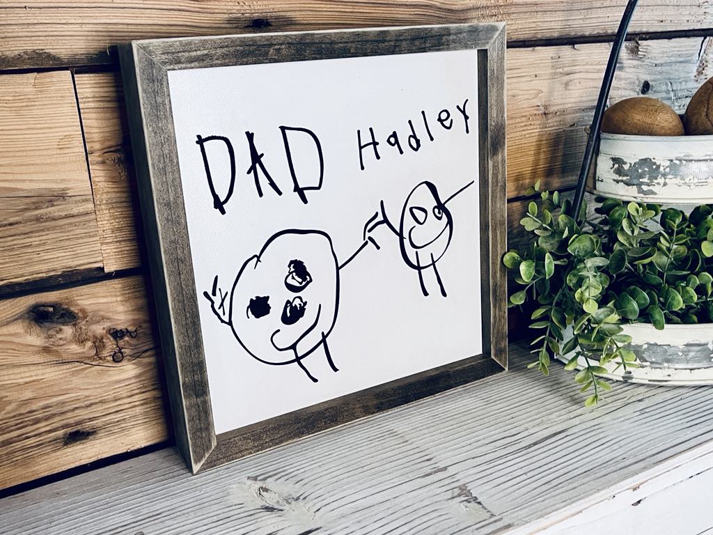 Personalized Handwritten Drawing Keepsake - Custom Artwork from Child's Drawing, Unique Mother's Day Gift, Customizable Family Art Print
