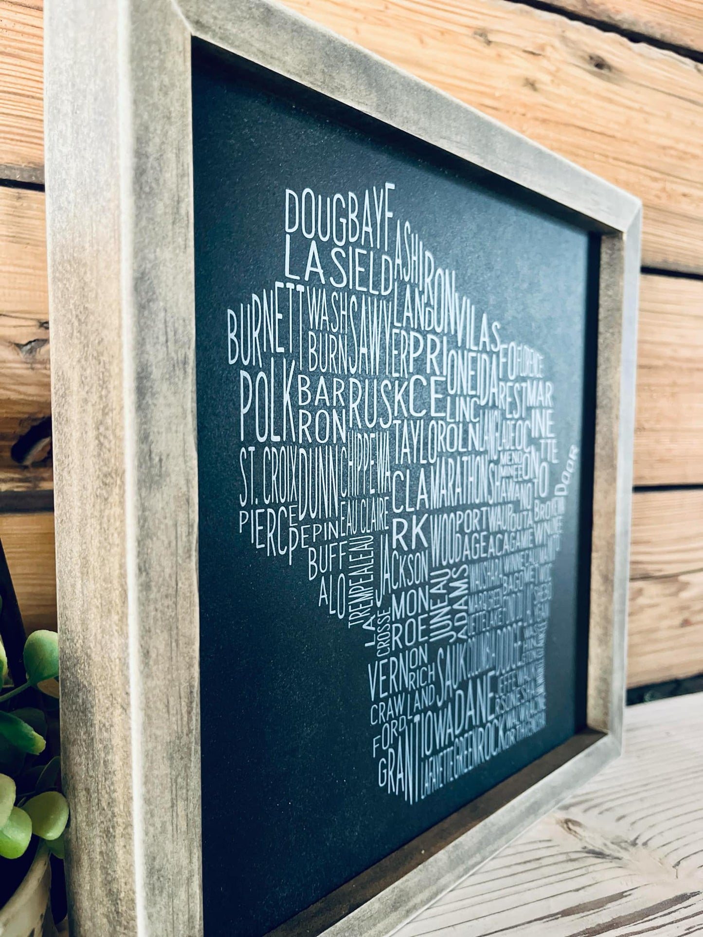 Wisconsin Counties Word Art Sign