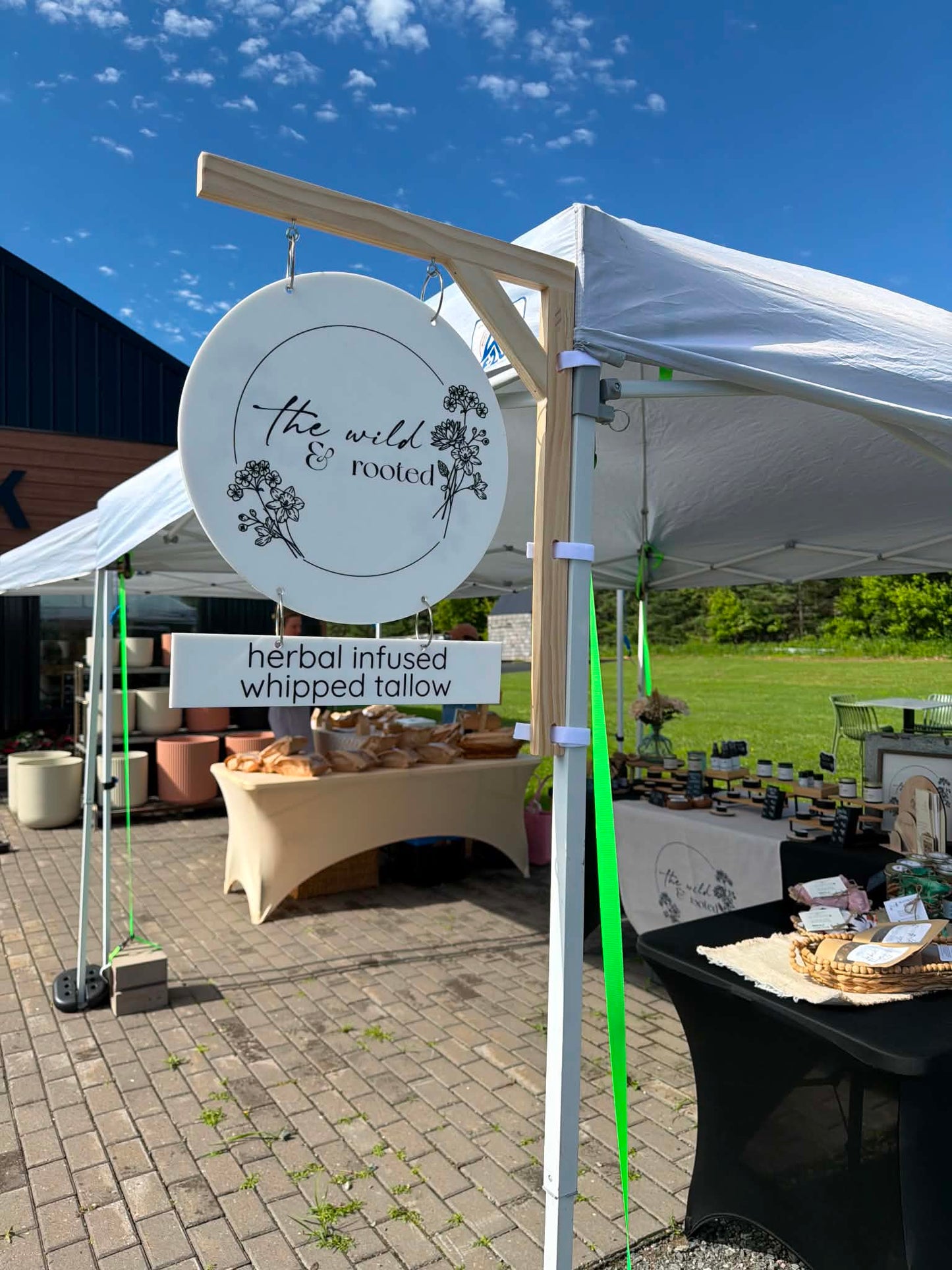 Custom Acrylic Business Logo Sign for Farmers Markets - Hanging Vendor Sign for Pop-Up Tents & Craft Fairs