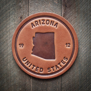 Arizona State Silhouette Leather Coaster