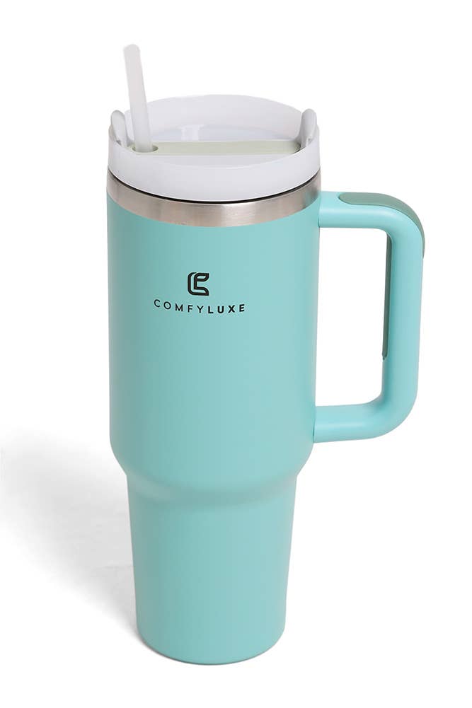 Solid Color 40oz Handle Tumbler: Olive